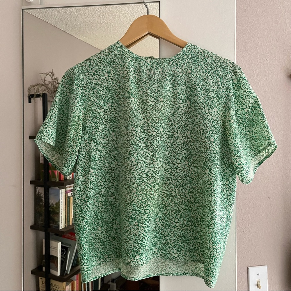 Vintage floral silk blouse